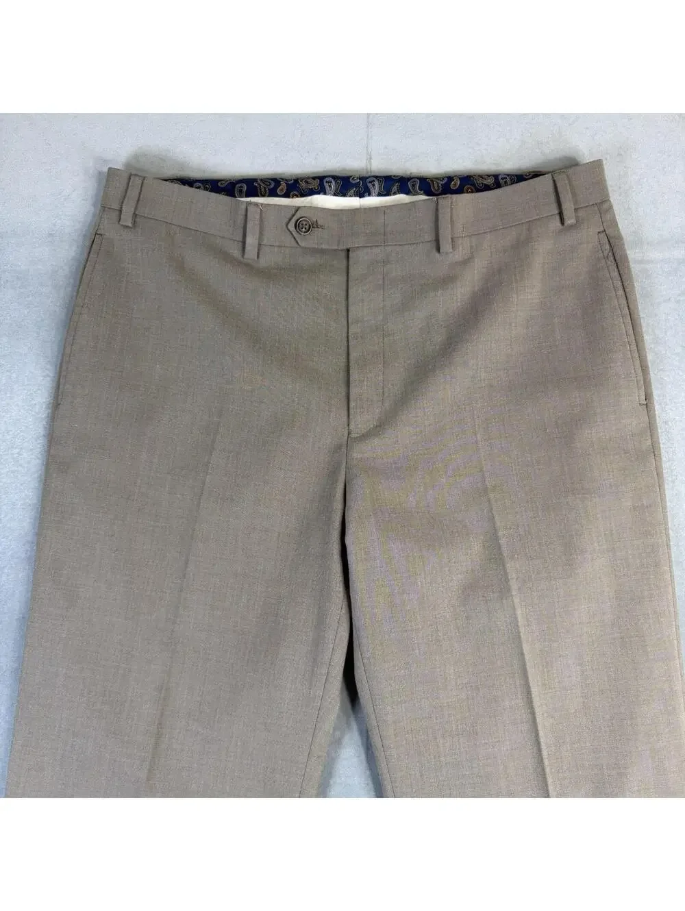 Lauren Ralph Lauren Dress Pants Mens 36x34 Beige Flat Front Straight Classic Fit